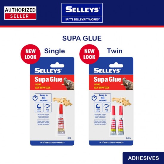 Selleys Supa Glue 3ml Single/Twin Selleys Supa Glue 3ml Single/Twin