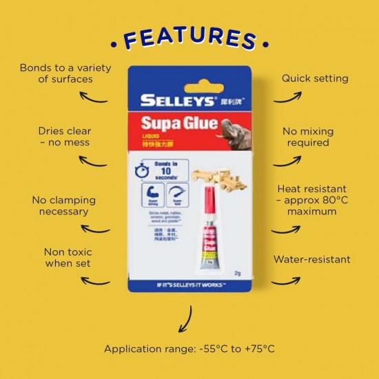 Selleys Supa Glue 3ml Single/Twin Selleys Supa Glue 3ml Single/Twin