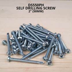 Self Drilling Screw DS550PH(ZP) #10 x 2" (50MM) Zinc Plated Pan Head (50PCS/PKT)