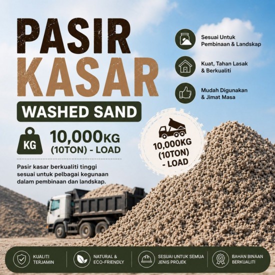 Washed Sand / Pasir Kasar (LOAD) Washed Sand / Pasir Kasar (LOAD)