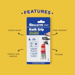 Selleys Kwik Grip Contact Adhesive, Ideal for Leather, Rubber Surfaces 15ml/50ml