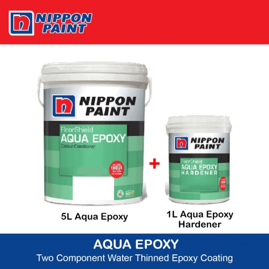 Nippon Paint Floorshield Aqua Epoxy 5L + Aqua Epoxy Hardener 1L Nippon Paint Floorshield Aqua Epoxy 5L + Aqua Epoxy Hardener 1L