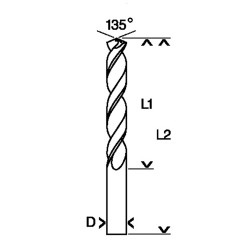 Bosch HSS-G Metal Drill Bit 4.2MM (D) x 43MM (L1) x 75MM (L2)