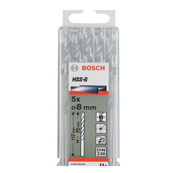 Bosch HSS-G Metal Drill Bit 4.2MM (D) x 43MM (L1) x 75MM (L2)