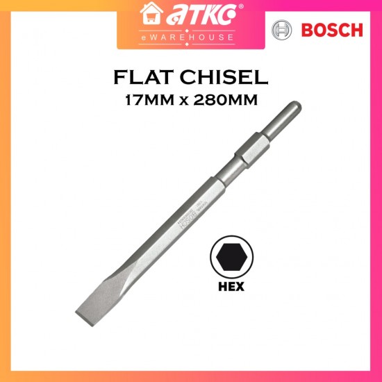 Bosch 2608684775 Hex Flat Chisel 17MM (DIA) x 280MM (L)