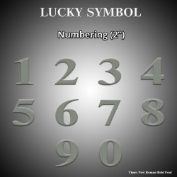Lucky Symbol Numbering Arcylic Base with Stainless Steel Hairline Finish 2"