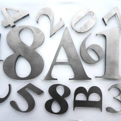 Lucky Symbol Numbering Arcylic Base with Stainless Steel Hairline Finish 4"