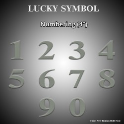 Lucky Symbol Numbering Arcylic Base with Stainless Steel Hairline Finish 4"