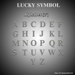 Lucky Symbol Alphabet Arcylic Base with Stainless Steel Hairline Finish 2"