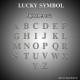 Lucky Symbol Alphabet Arcylic Base with Stainless Steel Hairline Finish 4" Lucky Symbol Alphabet Arcylic Base with Stainless Steel Hairline Finish 4"