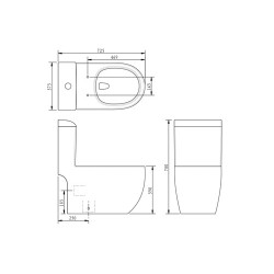 Inno Sericite WC1030 Phonolite Washdown One Piece Water Closet S-Trap (WHITE)