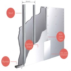 ASG Metal Stud 1" (H)  x 2" (W) x 8' (L) x 0.35MM (T)