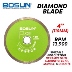 Bosun F1CE Diamond Blade for Ceramic 4" 110MM (D) x 1.4MM (T) x 20MM (AS)