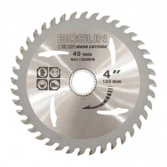 Bosun TCT Circular Saw Blade Wood Cutting Disc 4" 105MM (D) x 40T x 2MM (T) x 20MM (BD)