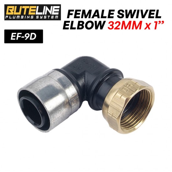 Buteline Fittings Female Swivel Elbow 32MM x 1" (PE) EF-9D Buteline Fittings Female Swivel Elbow 32MM x 1" (PE) EF-9D
