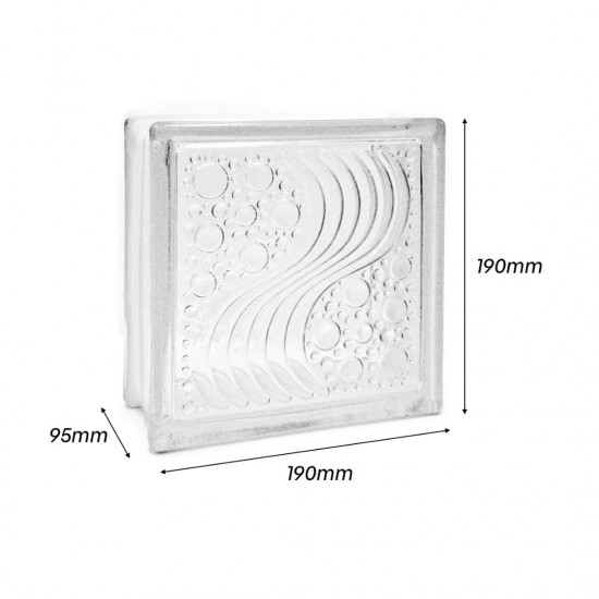 Glass Block Model Ocean View 190MM (H) x 190MM (W) x 95MM (T) - 1PC
