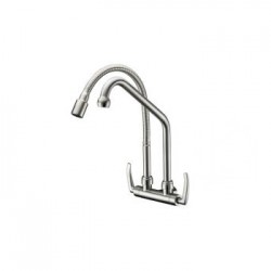 Aimer AMFC-1940A Kitchen Wall Double Flexible Hose & L Spout Sink Tap