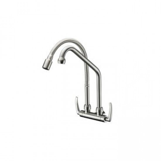 Aimer AMFC-1940A Kitchen Wall Double Flexible Hose & L Spout Sink Tap