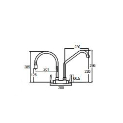 Aimer AMFC-1940A Kitchen Wall Double Flexible Hose & L Spout Sink Tap