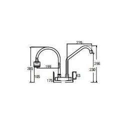 Aimer AMFC-3640A Kitchen Wall Double Flexible Hose & L Spout Sink Tap