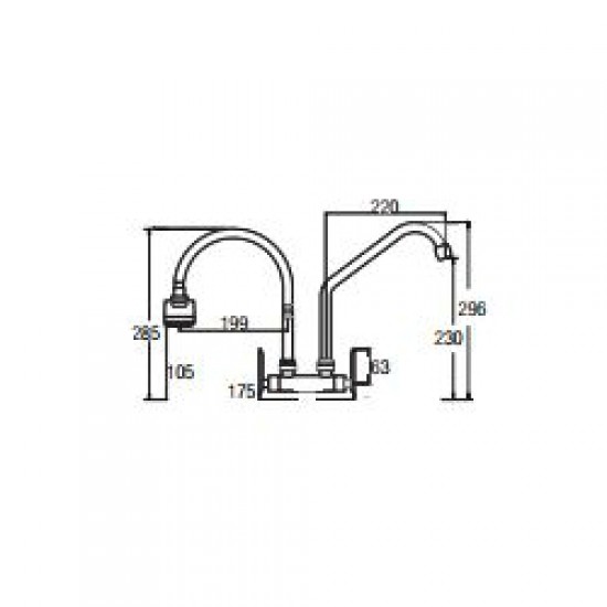 Aimer AMFC-3640A Kitchen Wall Double Flexible Hose & L Spout Sink Tap Aimer AMFC-3640A Kitchen Wall Double Flexible Hose & L Spout Sink Tap