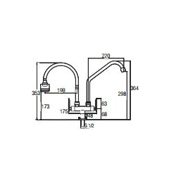Aimer AMFC-3641A Kitchen Pillar Double Flexible Hose & L Spout Sink Tap