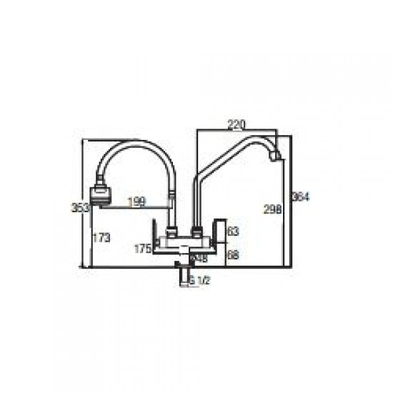 Aimer AMFC-3641A Kitchen Pillar Double Flexible Hose & L Spout Sink Tap Aimer AMFC-3641A Kitchen Pillar Double Flexible Hose & L Spout Sink Tap