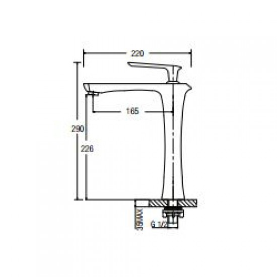 Aimer AMFC-6551 Basin Pillar Cold Tap (Satin Nikel)