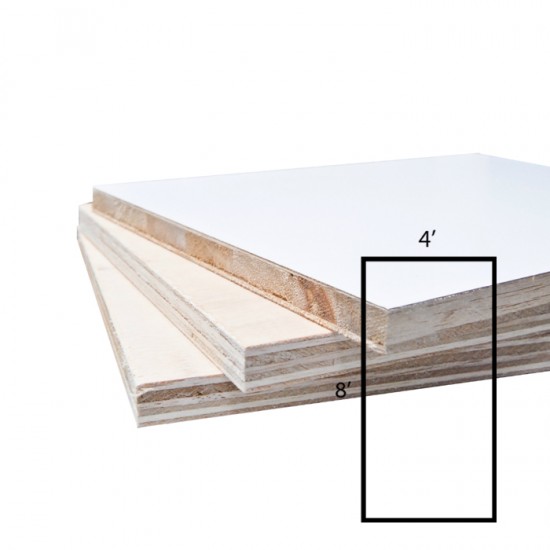 Block Board 18.0MM (T) 4' (W) x 8' (L) Double Sided Matt - WHITE