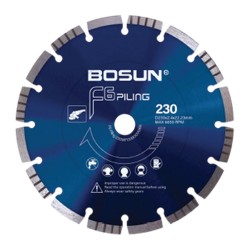 Bosun B09-F6P Piling Diamond Wheel 9" 230MM (D) x 2.4MM (T) x 22.23MM (AS) Bosun B09-F6P Piling Diamond Wheel 9" 230MM (D) x 2.4MM (T) x 22.23MM (AS)