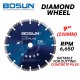 Bosun B09-F6P Piling Diamond Wheel 9" 230MM (D) x 2.4MM (T) x 22.23MM (AS)