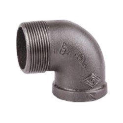 Black Malleable Iron Steam Pipe Fittings 90 Degree Street Elbow 1"