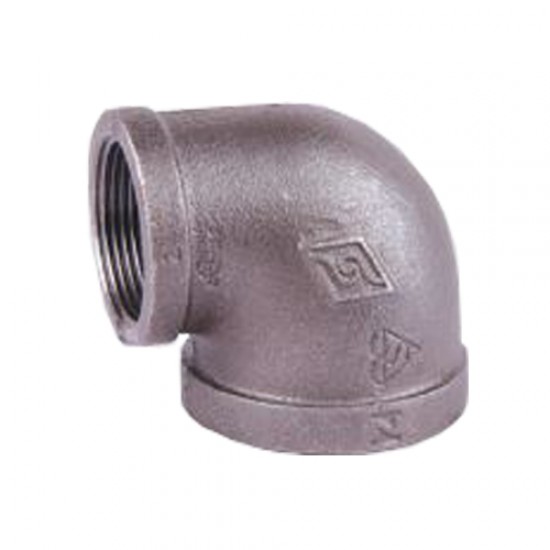 Black Malleable Iron Steam Pipe Fittings Reducing Elbow 1" x 3/8"