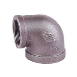 Black Malleable Iron Steam Pipe Fittings Reducing Elbow 1" x 1/2"