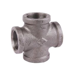 Black Malleable Iron Steam Pipe Fittings Cross Tee 4"