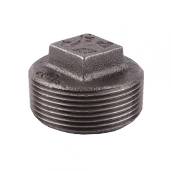Black Malleable Iron Steam Pipe Fittings Plugs 3/4"