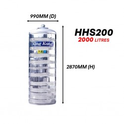 King Kong HHS200 Vertical Flat Bottom Without Stand Stainless Steel Water Tank 2000L/450G