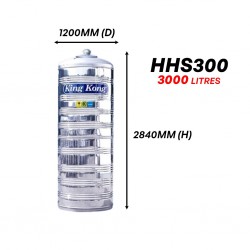 King Kong HHS300 Vertical Flat Bottom Without Stand Stainless Steel Water Tank 3000L/670G