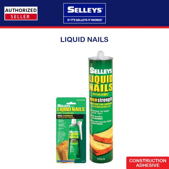 Selleys Liquid Nails High Strength Construction Adhesive 75g/320g Selleys Liquid Nails High Strength Construction Adhesive 75g/320g