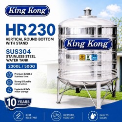 King Kong HS230 Vertical Flat Bottom Without Stand Stainless Steel Water Tank 2300L/500G