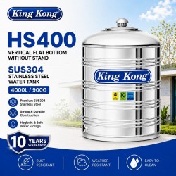 King Kong HS400 Vertical Flat Bottom Without Stand Stainless Steel Water Tank 4000L/900G