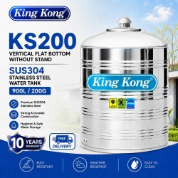 King Kong KS200 Vertical Flat Bottom Without Stand Stainless Steel Water Tank 900L/200G