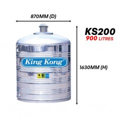 King Kong KS200 Vertical Flat Bottom Without Stand Stainless Steel Water Tank 900L/200G