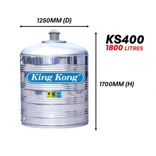King Kong KS400 Vertical Flat Bottom Without Stand Stainless Steel Water Tank 1800L/400G King Kong KS400 Vertical Flat Bottom Without Stand Stainless Steel Water Tank 1800L/400G