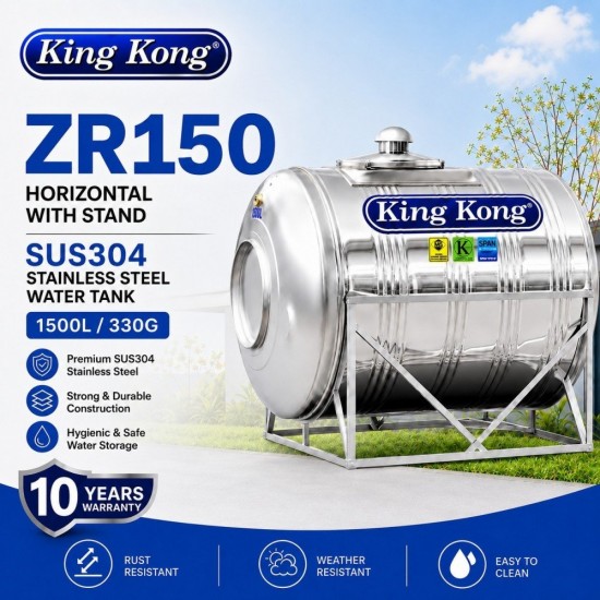 King Kong ZR150 Horizontal With Stand Stainless Steel Water Tank 1500L/330G King Kong ZR150 Horizontal With Stand Stainless Steel Water Tank 1500L/330G