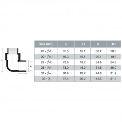 Bina Plastic PP-R Fittings Threaded Male Elbow 90° 20MM x 1/2" (1PC)