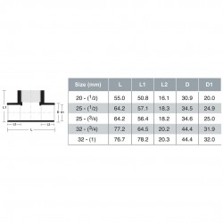 Bina Plastic PP-R Fittings Threaded Female Tee 20MM x 1/2" (1PC)