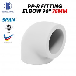Bina Plastic PP-R Fittings Elbow 90° 75MM (1PC)