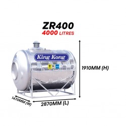 King Kong ZR400 Horizontal With Stand Stainless Steel Water Tank 4000L/900G