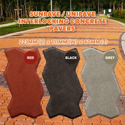 Sunway Uni-Pave 223MM (L) x 111MM (W) x 60MM (T) - Black/Red/Grey
